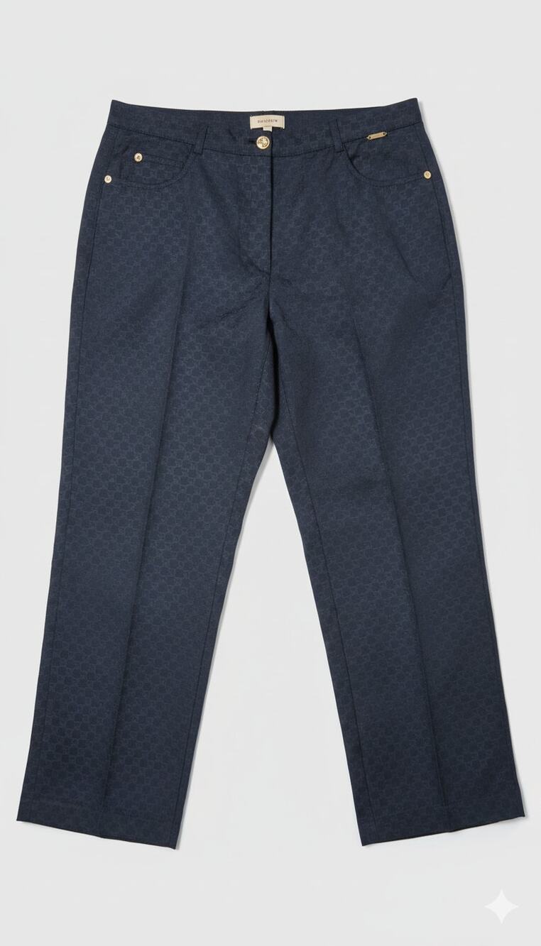 St. John Sport by Marie Gray Blue Textured Women 8 Straight Leg Pockets Pants